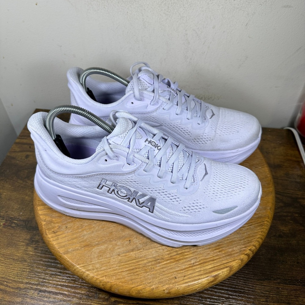 Hoka One One Bondi 8 Womens 11 Running Shoes Sea Glass White 1162012 SGLW